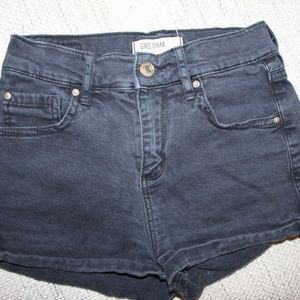 Black denim shorts